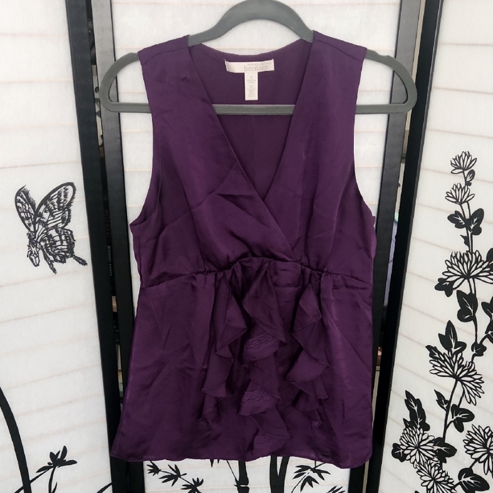 Banana Republic Purple Sleeveless Blouse